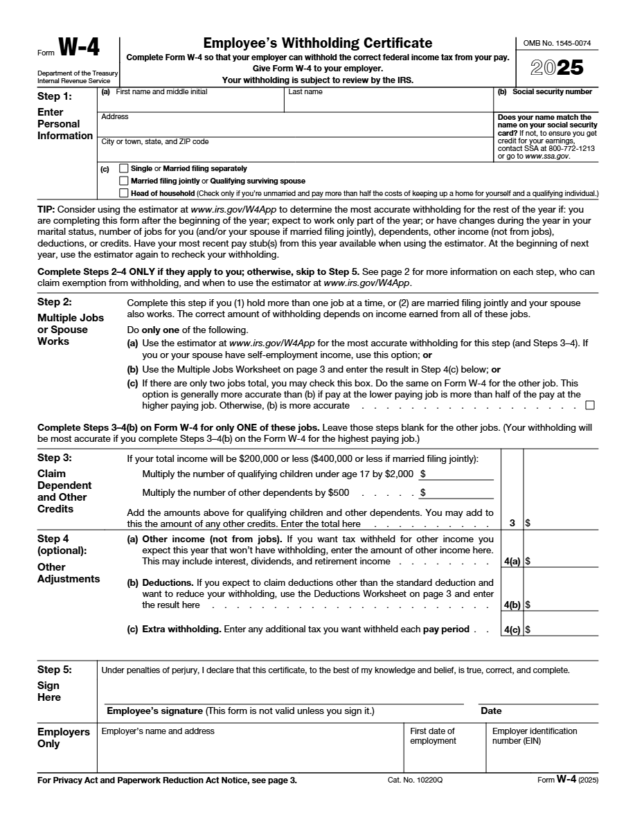 W-4 Form Preview